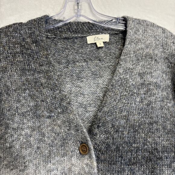 Elan Grey Ombré Cardigan Women's Size Small Relaxed Fit Pockets Buttons - Picture 4 of 14